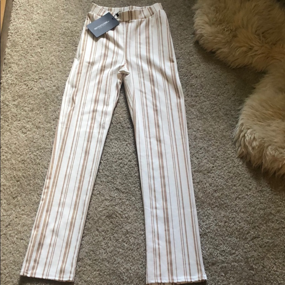 White and gold pants